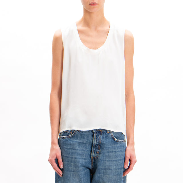 Vicolo-Top in satin elasticizzato - off white