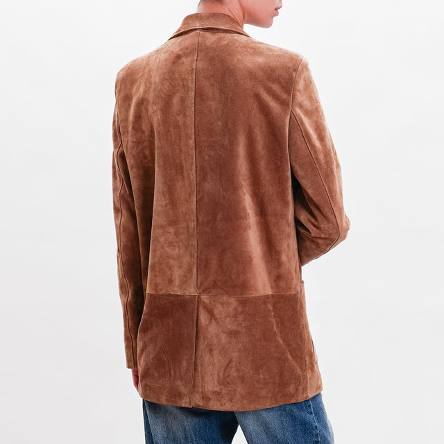 Vicolo-Genuine leather suede jacket - camel