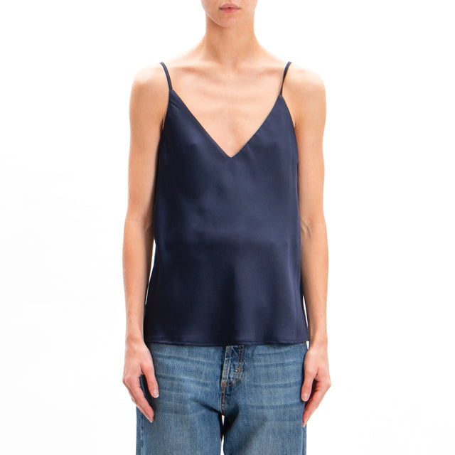 Vicolo-Top in satin bretelle regolabili - blu