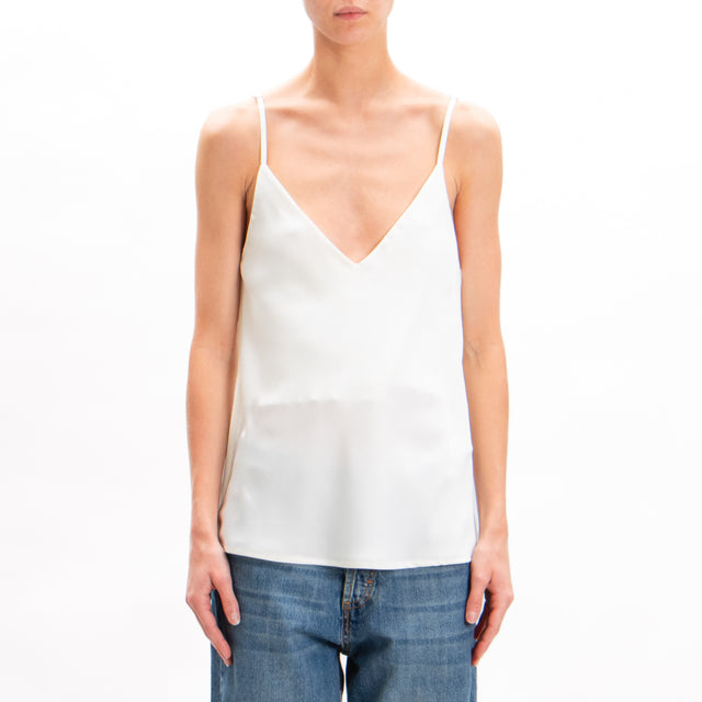 Vicolo-Top in satin bretelle regolabili - off white