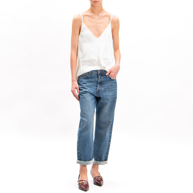 Vicolo-Top in satin bretelle regolabili - off white