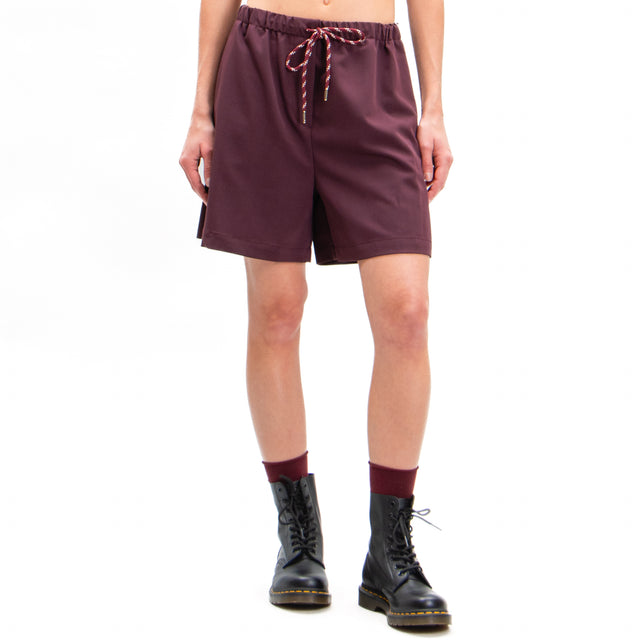 Vicolo-Shorts with drawstring - wine