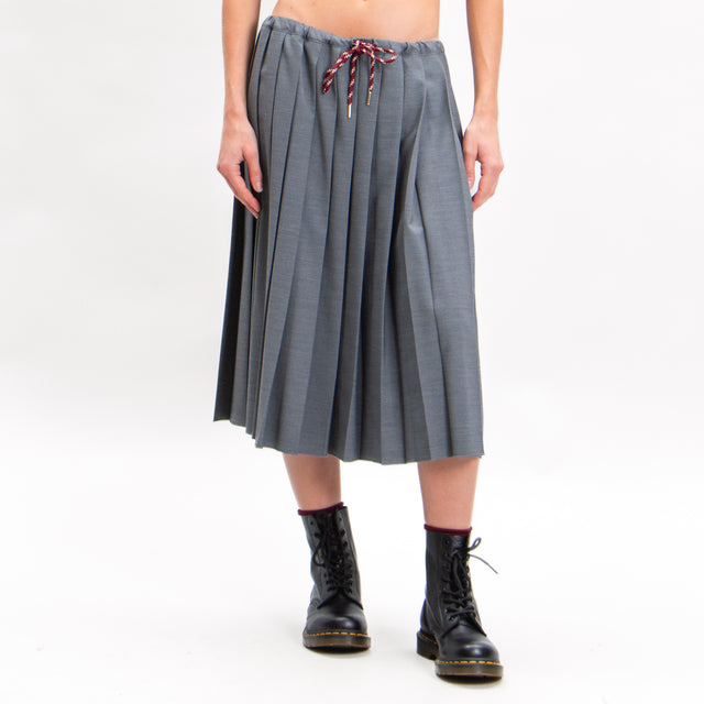 Vicolo-Pleated skirt with drawstring - grey