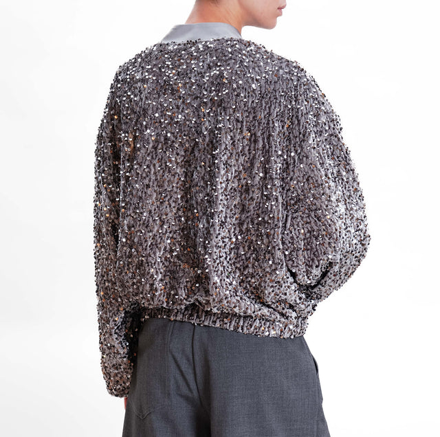 Vicolo-Bomber con paillettes - grigio