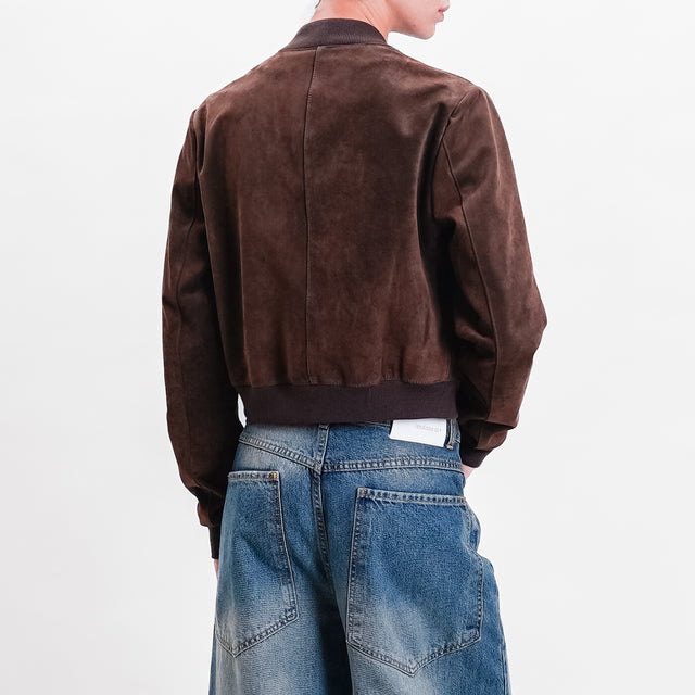 Vicolo-Bomber genuine leather scamosciato - moro