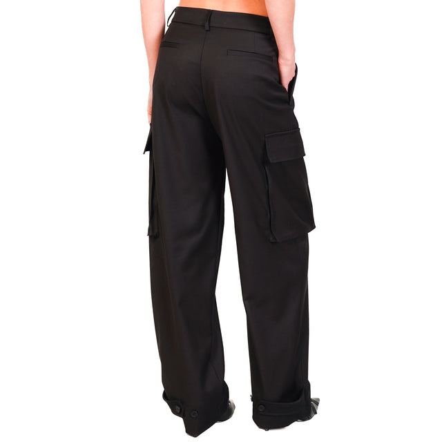 Vicolo-Pantalone cargo con pinces - nero