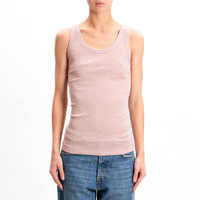 Vicolo-Lurex Tank Top - Pink