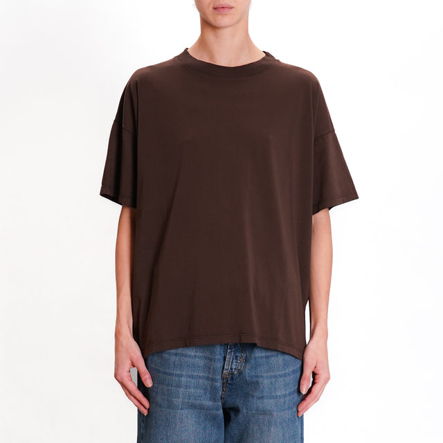 Vicolo-T-shirt girocollo in cotone - moro