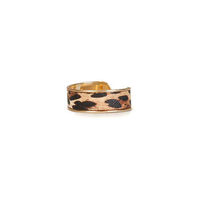 W by Whitemood-Bracciale rigido animalier - maculato beige/nero