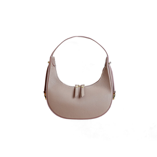 W by Whitemood-Arquè geniune leathe shoulder bag - powder