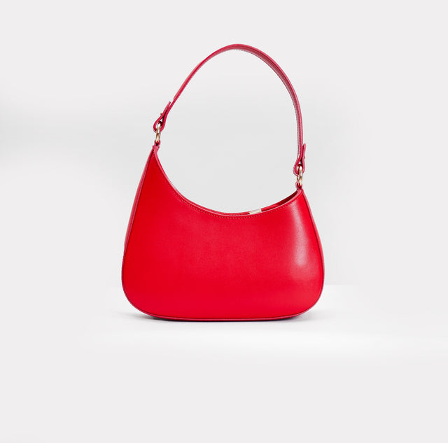 W by Whitemood-Asymmetrical crescent shoulder bag - lacquer