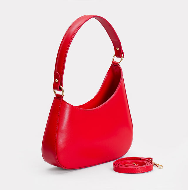 W by Whitemood-Asymmetrical crescent shoulder bag - lacquer