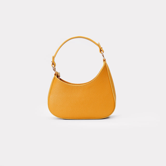 W by Whitemood-Asymmetrical crescent mini shoulder bag - ochre