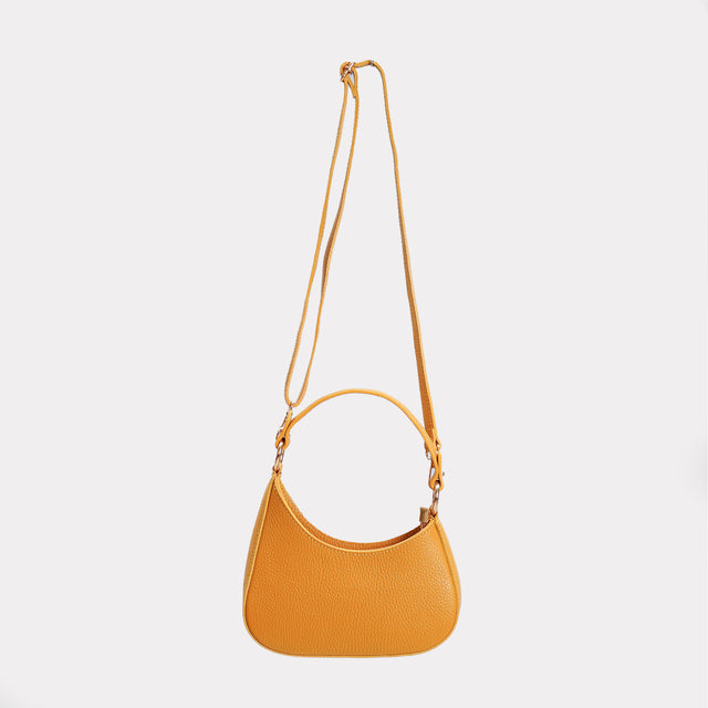 W by Whitemood-Asymmetrical crescent mini shoulder bag - ochre