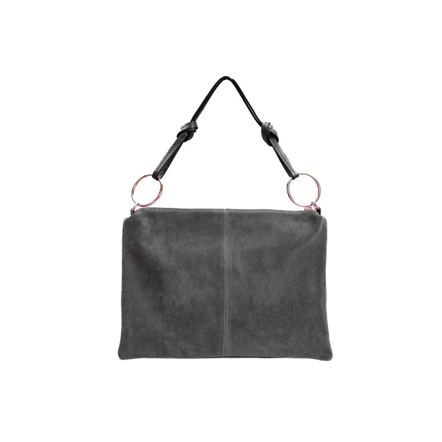 W by Whitemood - Suede Shoulder Bag - Grey