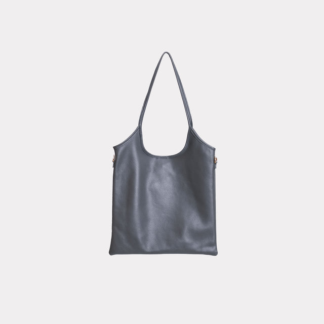 W by Whitemood-Borsa shopper in pelle - grigio