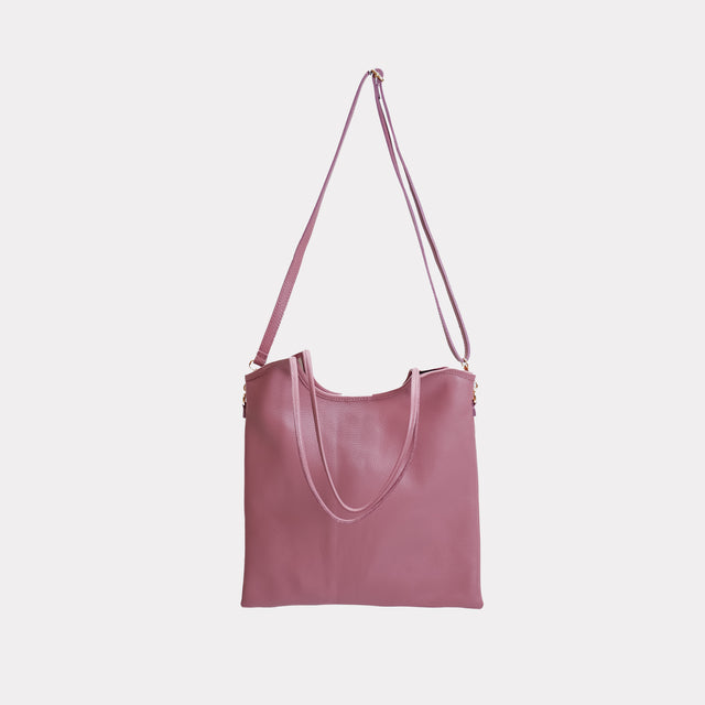 W by Whitemood-Leather shopper bag - pink