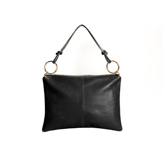 W by Whitemood-Borsa a spalla in pelle - nero