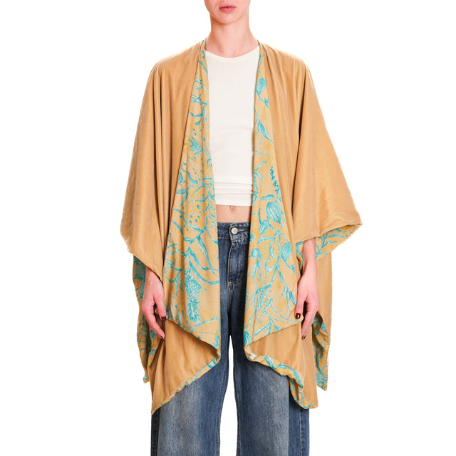 Wu'side-Velvet Cape - camel