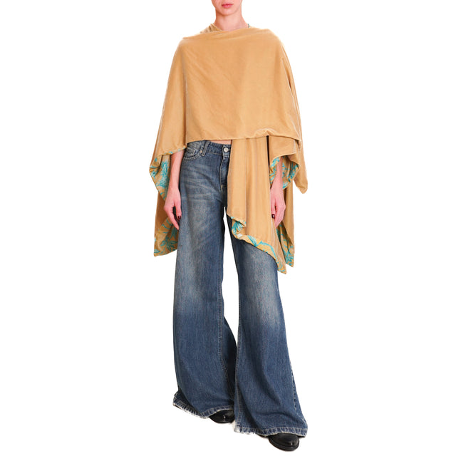 Wu'side-Velvet Cape - camel