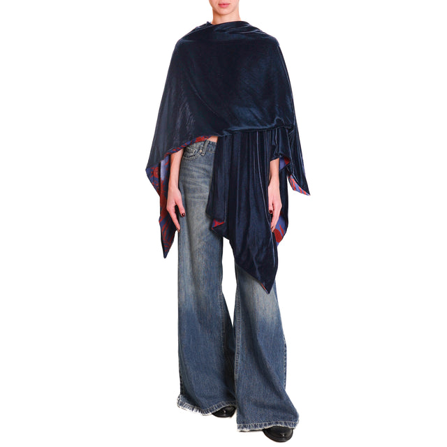 Wu'side-Velvet Cape - Blue