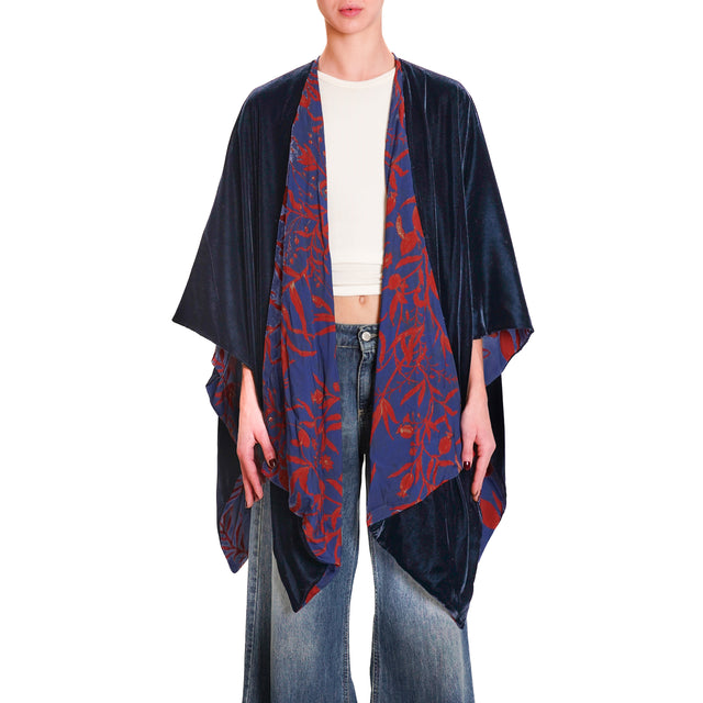 Wu'side-Velvet Cape - Blue