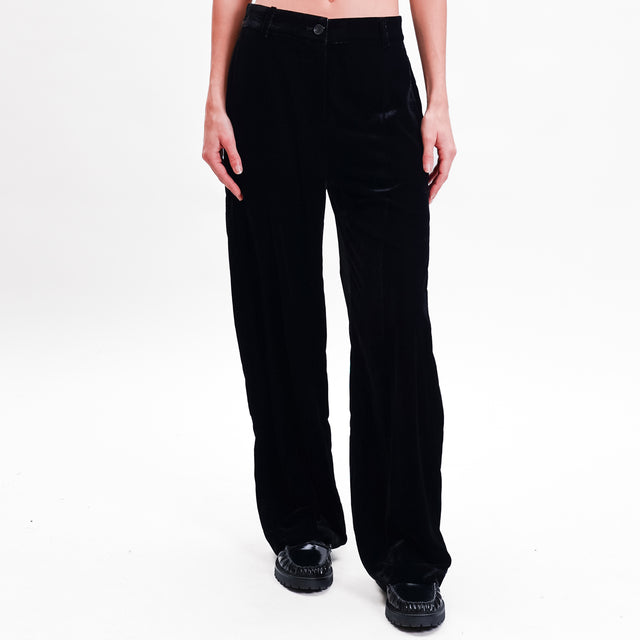 Wu'side-Pantalone velluto - nero