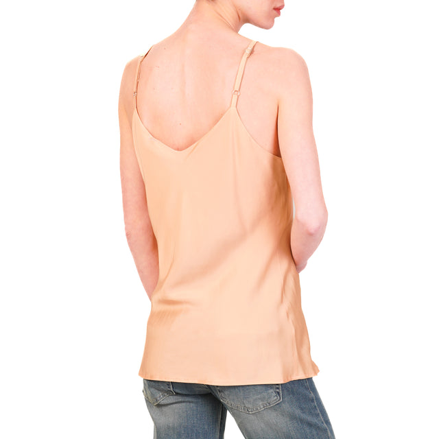 Wu'side-Top in viscosa bretelle regolabili - peach