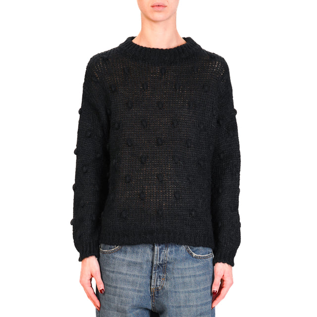 Zeroassoluto-Maglia mohair - nero