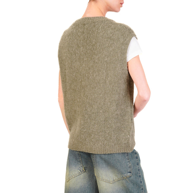 Zeroassoluto-Gilet a v alpaca - militare