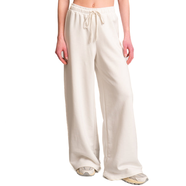 Zeroassoluto-Pantalone in felpa con coulisse - latte