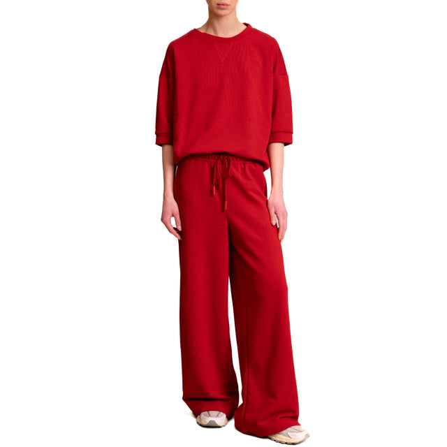 Zeroassoluto-Pantalone in felpa con coulisse - rosso