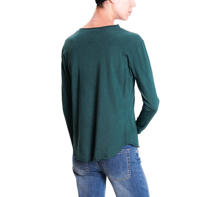 Zeroassoluto-T-shirt girocollo - verde bottiglia