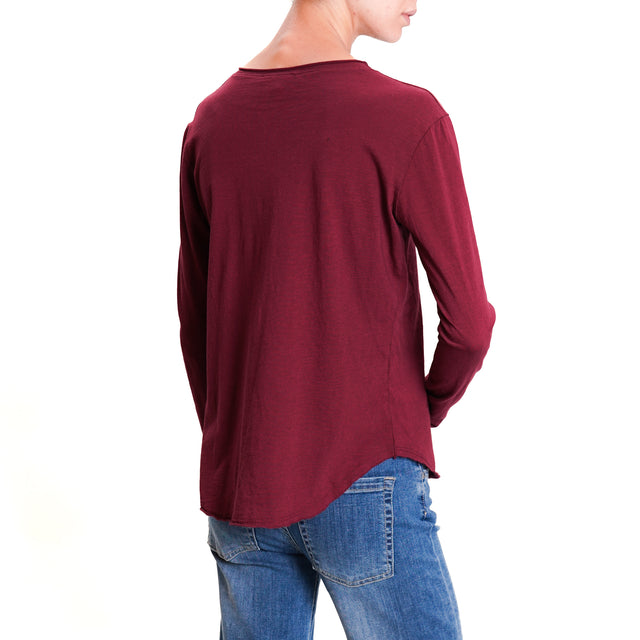 Zeroassoluto-T-shirt girocollo 100% cotone - vino