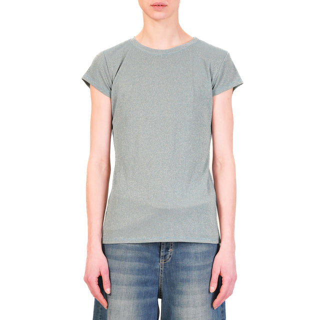 Zeroassoluto-T-shirt lurex a costine elasticizzato - avio