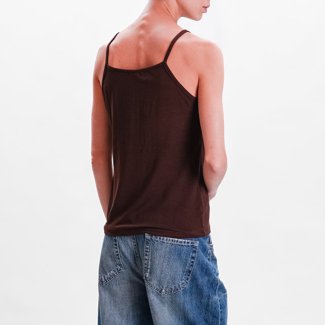 Zeroassoluto-Underware top in stretch jersey - dark brown