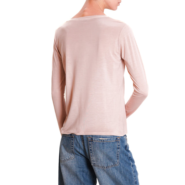 Zeroassoluto-T-shirt slim fit tessuto lyocell - rosa