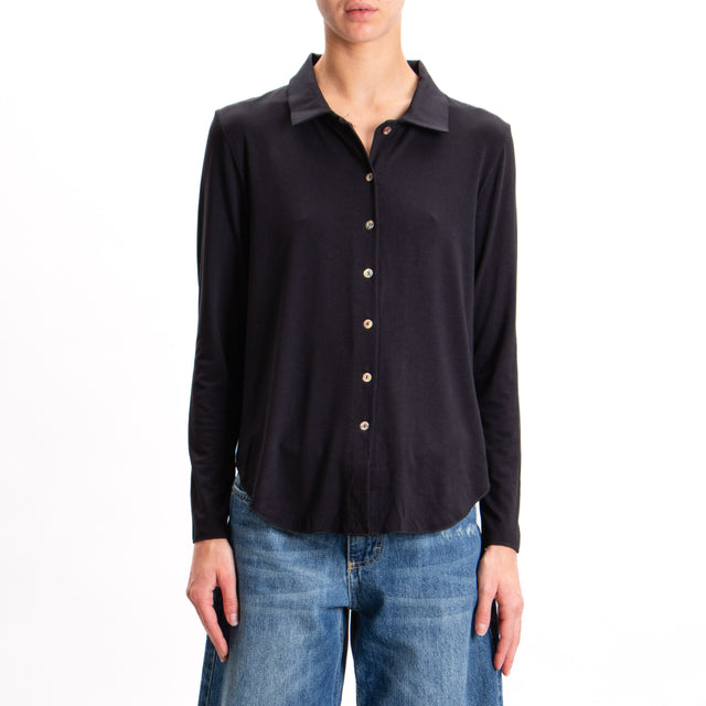 Zeroassoluto-Camicia CARLY in jersey - nero