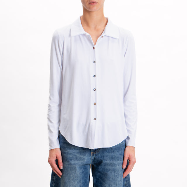 Zeroassoluto-Camicia CARLY in jersey - bianco