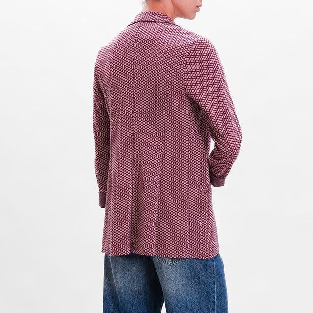 Zeroassoluto-JIN stretch jacket - wine/pink/bronze lurex circles