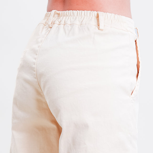 Zeroassoluto-Pantalone LILLY palazzo - burro