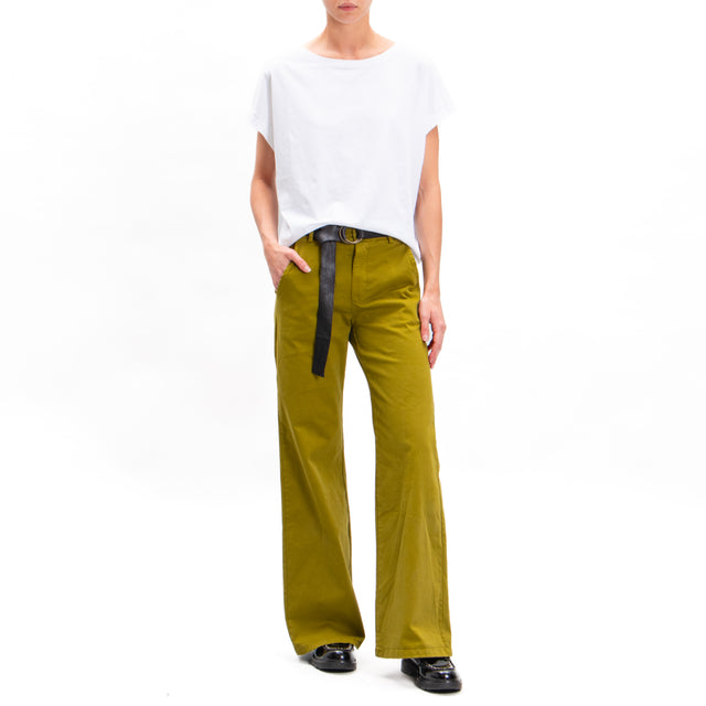 Zeroassoluto-LILLY palazzo pants in stretch cotton - oil