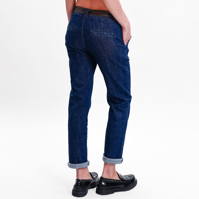 Zeroassoluto-Pantalone LOIS chino tela jeans elasticizzata - denim