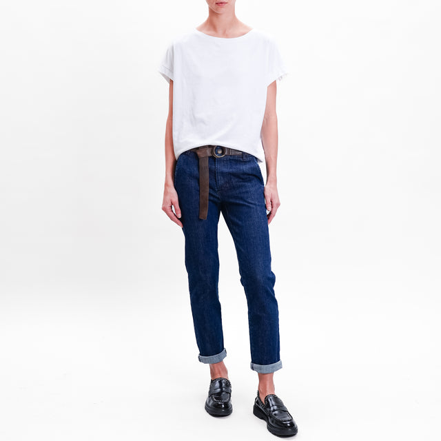 Zeroassoluto-Pantalone LOIS chino tela jeans - denim