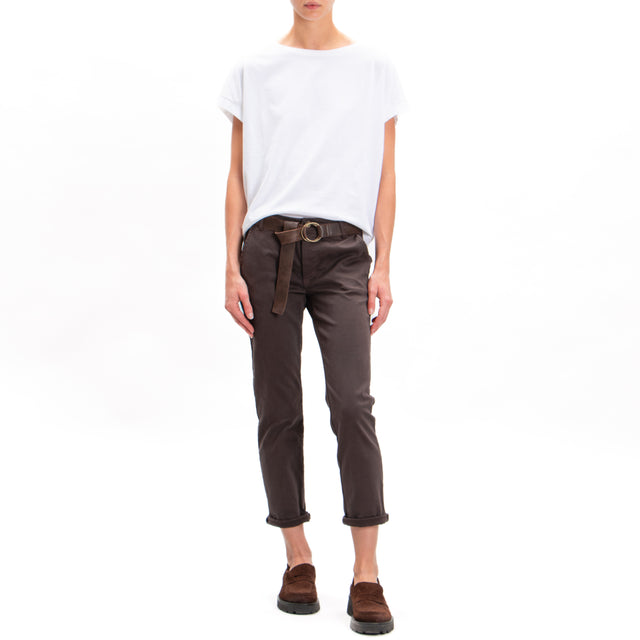 Zeroassoluto-LOIS stretch chino trousers - dark brown