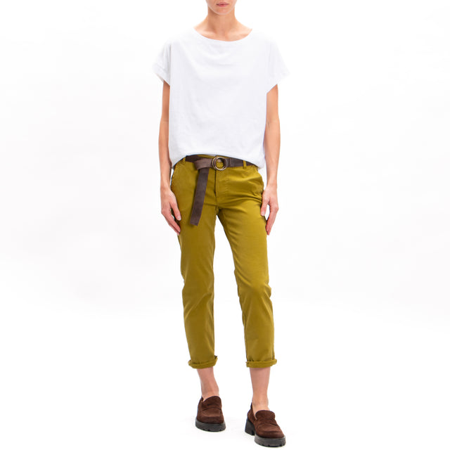 Zeroassoluto-Pantalone LOIS chino cotone elasticizzato - olio