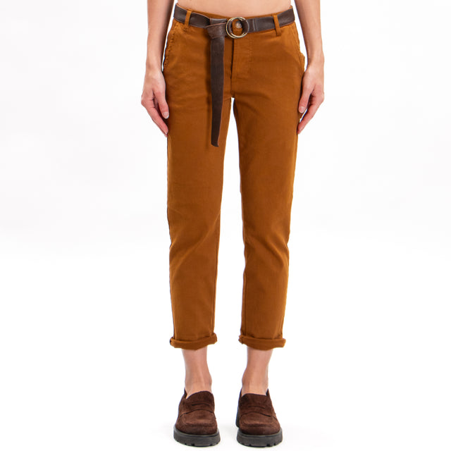 Zeroassoluto-LOIS stretch cotton chino trousers - whiskey