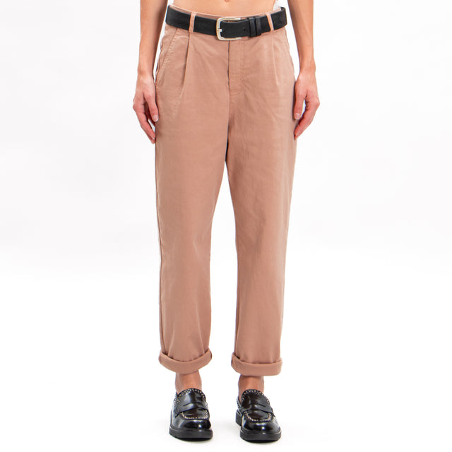 Zeroassoluto-LOLA boyfriend stretch cotton pants - cake