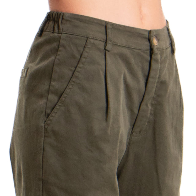 Zeroassoluto-Pantalone LOLA boyfriend cotone elasticizzato - militare