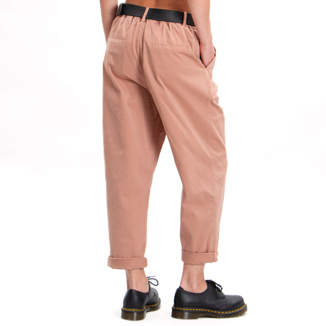 Zeroassoluto-LORY baggy stretch cotton trousers - cake